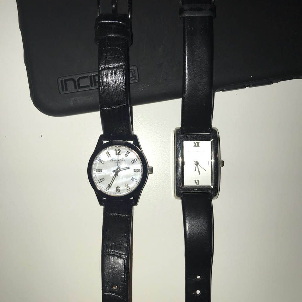 2 Kenneth Cole black band watches...